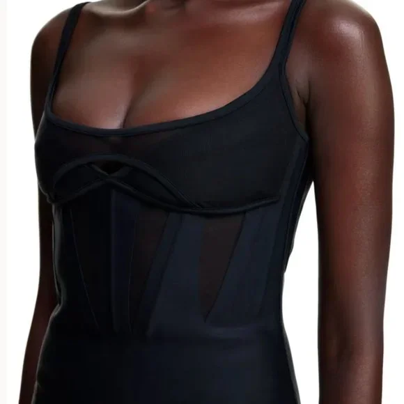 NWT H&M x Mugler Corset-style Mini Dress